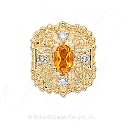 GS340 CIT/D - 14 Karat Gold Slide with Citrine center and Diamond accents 